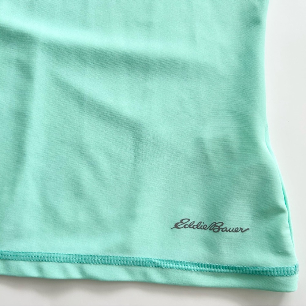 Eddie Bauer Kids Swim Rashguard SS Top Back Neck 1/4 Zip Colorblock Sz Med 10/12 - Picture 4 of 9